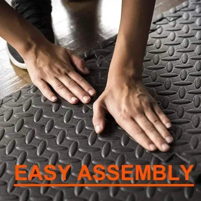 16-Piece 30x30cm EVA Leaf Grain Floor Mats for Sports Gym Protection Non-Slip Yoga Fitness Splicing Rugs Thickened Shock Absorption Workout Flooring - ToylandEU