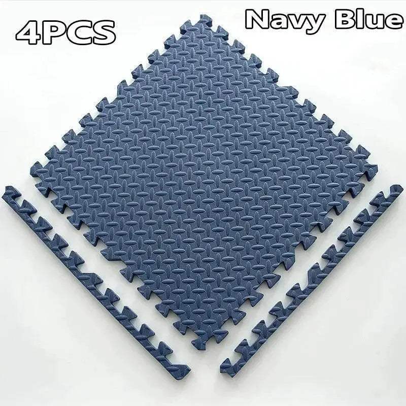 16-Piece 30x30cm EVA Leaf Grain Floor Mats for Sports Gym Protection Non-Slip Yoga Fitness Splicing Rugs Thickened Shock Absorption Workout Flooring - ToylandEU