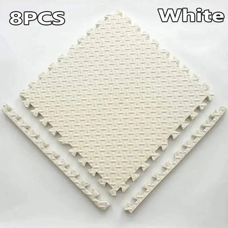 16-Piece 30x30cm EVA Leaf Grain Floor Mats for Sports Gym Protection Non-Slip Yoga Fitness Splicing Rugs Thickened Shock Absorption Workout Flooring - ToylandEU