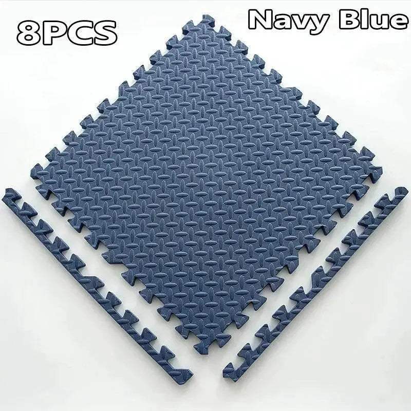 16-Piece 30x30cm EVA Leaf Grain Floor Mats for Sports Gym Protection Non-Slip Yoga Fitness Splicing Rugs Thickened Shock Absorption Workout Flooring - ToylandEU