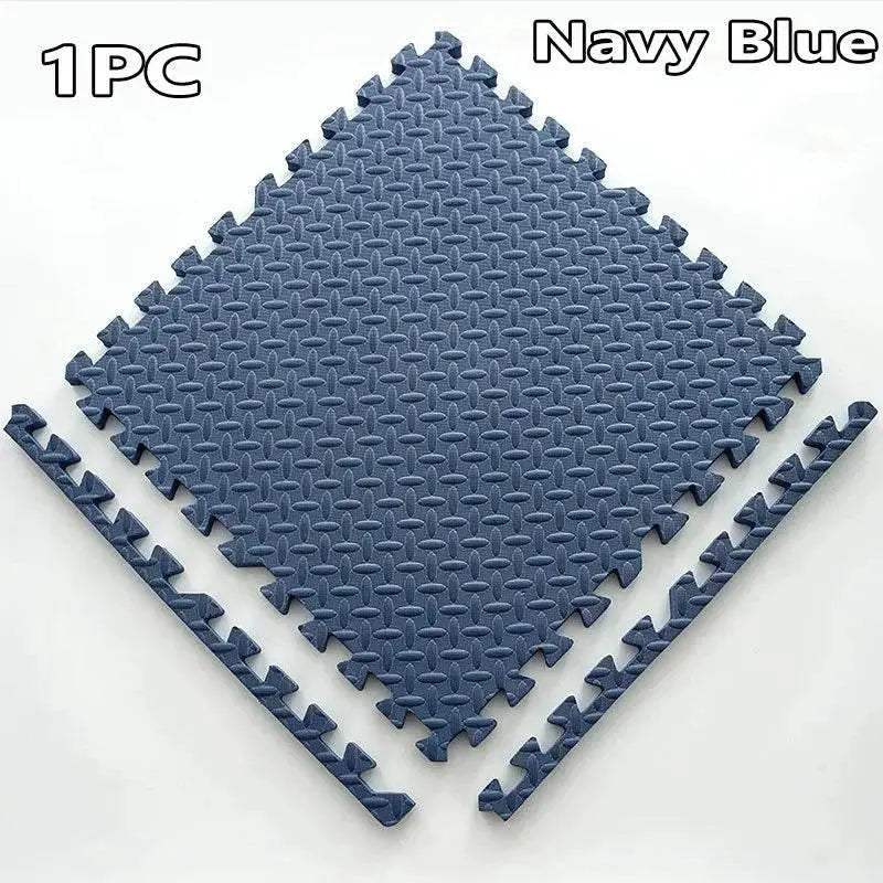 16-Piece 30x30cm EVA Leaf Grain Floor Mats for Sports Gym Protection Non-Slip Yoga Fitness Splicing Rugs Thickened Shock Absorption Workout Flooring - ToylandEU