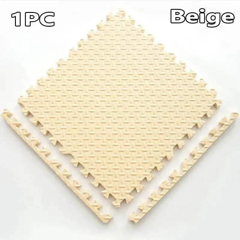 16-Piece 30x30cm EVA Leaf Grain Floor Mats for Sports Gym Protection Non-Slip Yoga Fitness Splicing Rugs Thickened Shock Absorption Workout Flooring - ToylandEU
