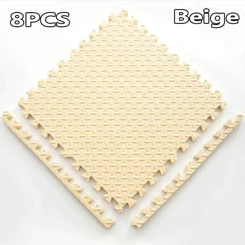 16-Piece 30x30cm EVA Leaf Grain Floor Mats for Sports Gym Protection Non-Slip Yoga Fitness Splicing Rugs Thickened Shock Absorption Workout Flooring - ToylandEU