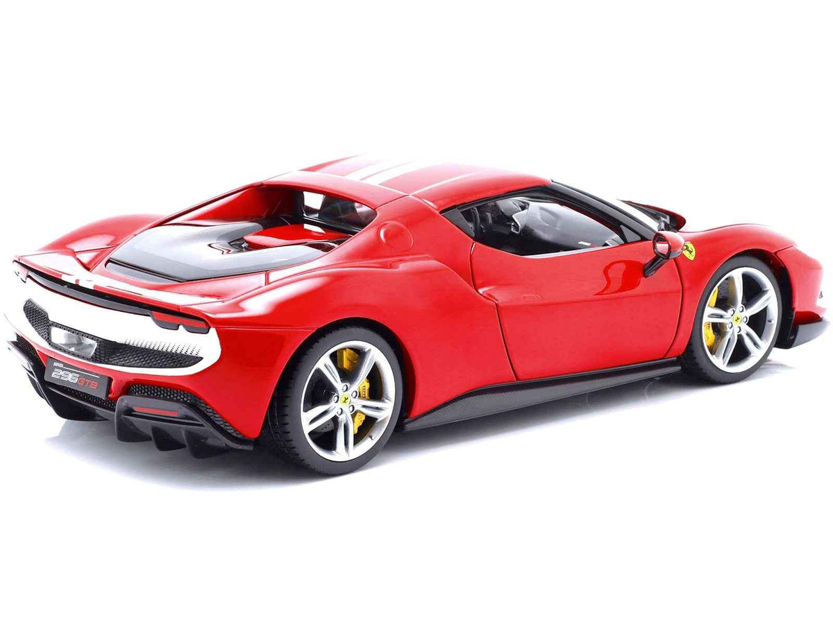 Ferrari 296 GTB Assetto Fiorano Red | 1/18 Scale | White Stripes | Bburago