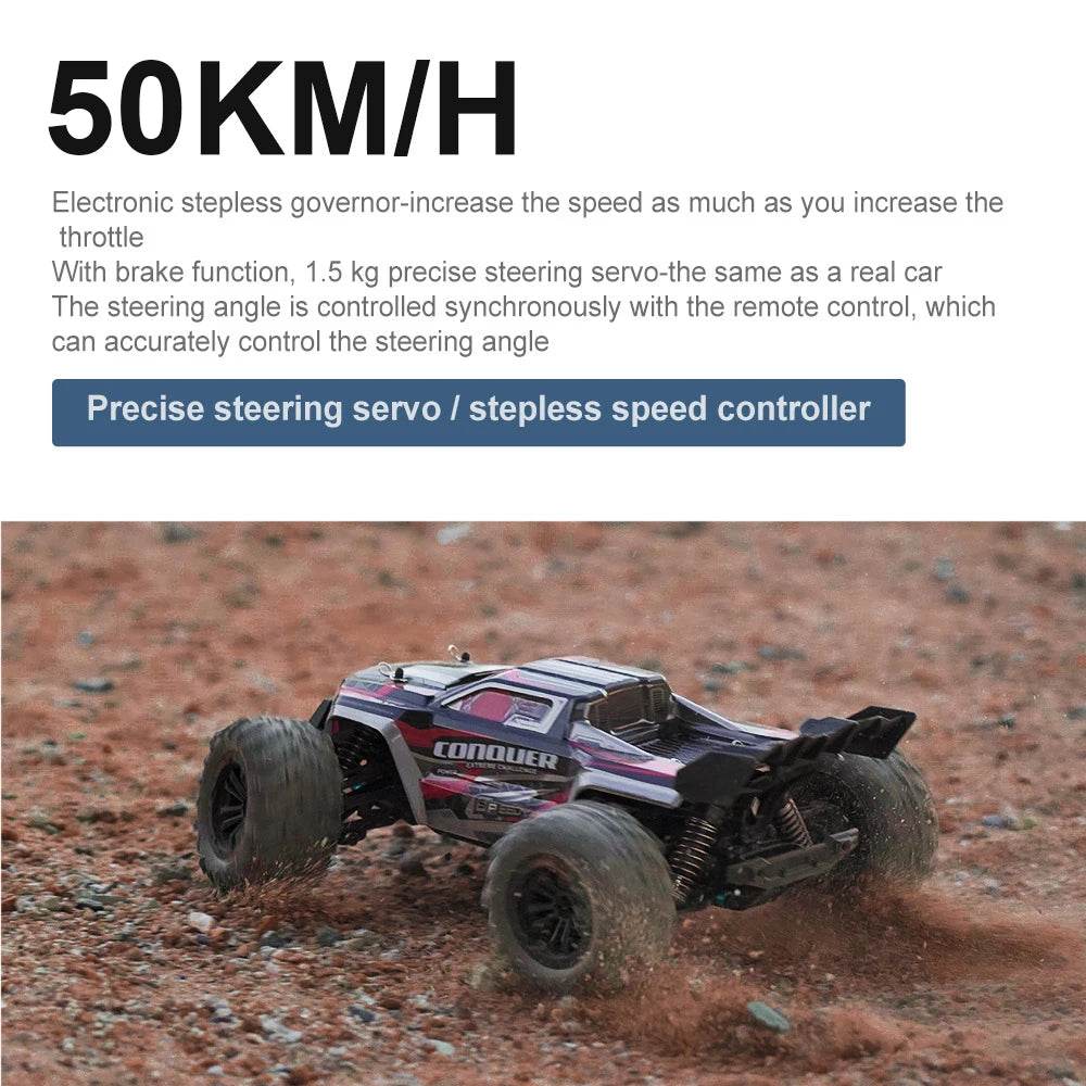 16102 1:16 Rc Car With Led Light 4WD 50km/h High Speed Drift Vehicle - ToylandEU