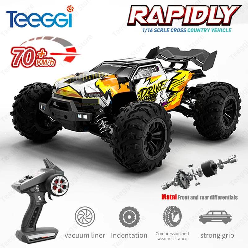 16102 Pro 1:16 High Speed RC Car With LED Light Drift 4WD - ToylandEU