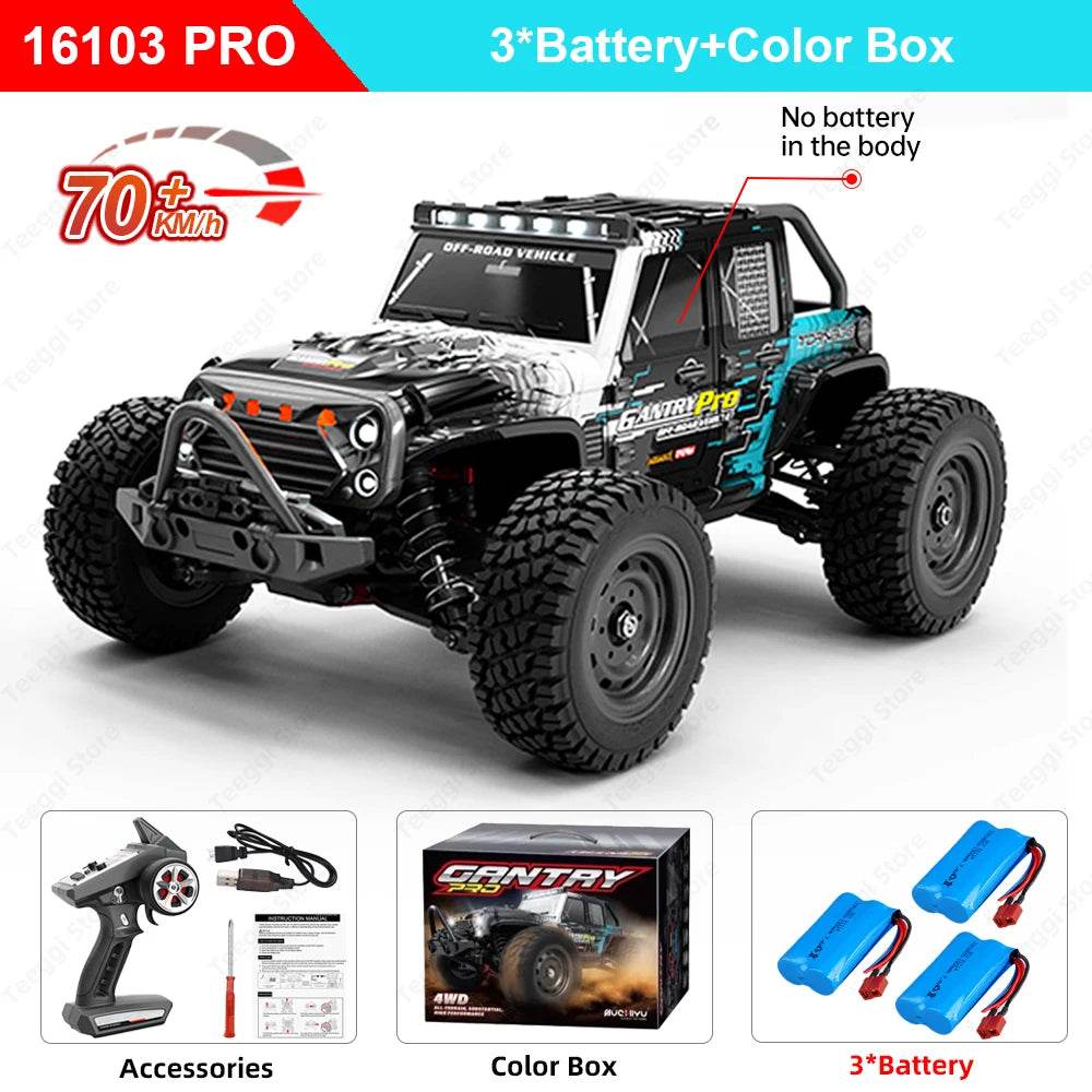16102 Pro 1:16 High Speed RC Car With LED Light Drift 4WD - ToylandEU