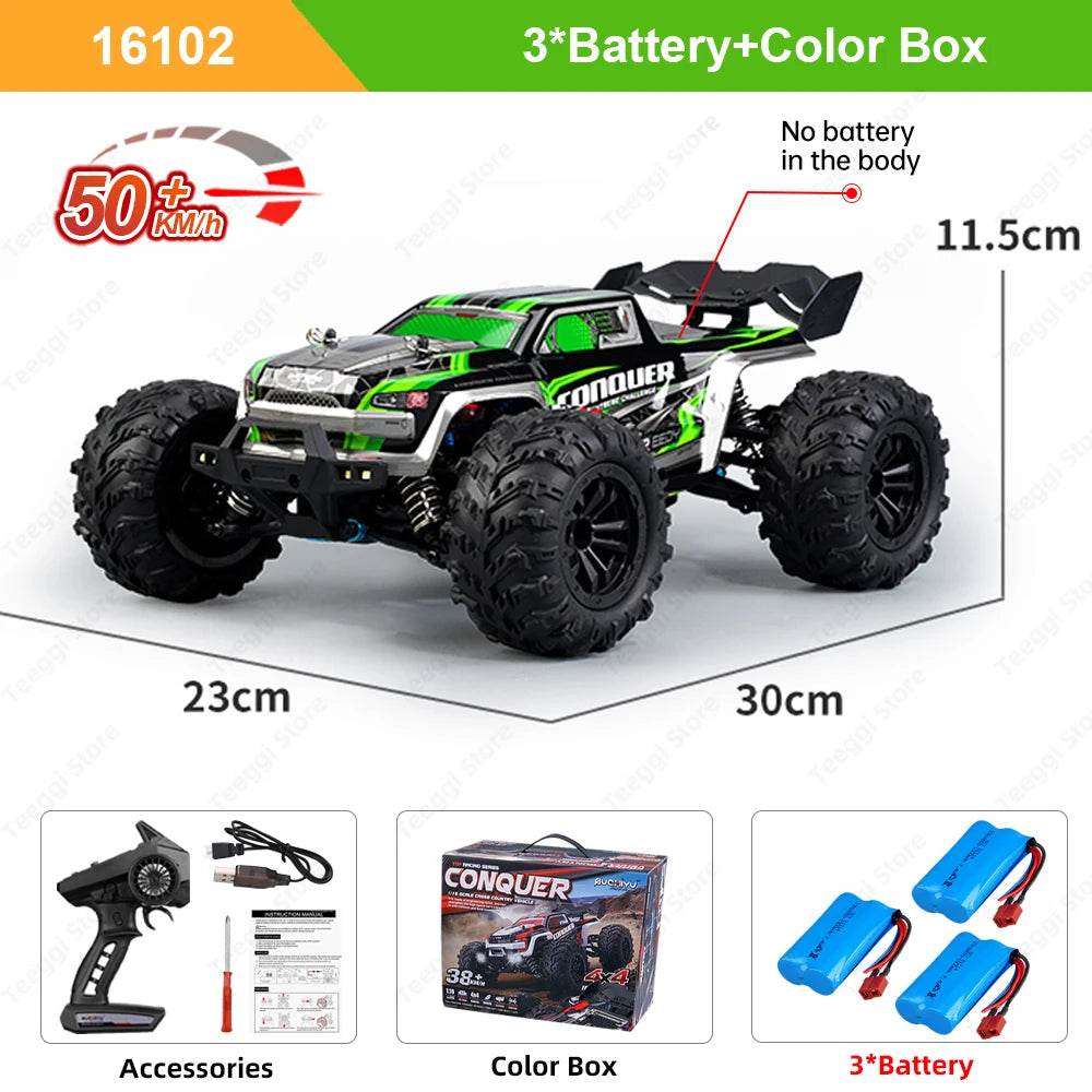 16102 Pro 1:16 High Speed RC Car With LED Light Drift 4WD - ToylandEU