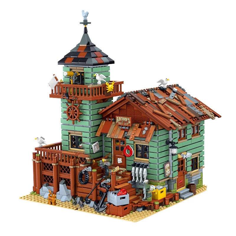 Block Building Set | Detailed Fishing Village | Durable ABS Plastic | Ages 6Plus Gift