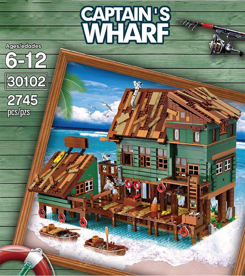 Block Building Set | Detailed Fishing Village | Durable ABS Plastic | Ages 6Plus Gift