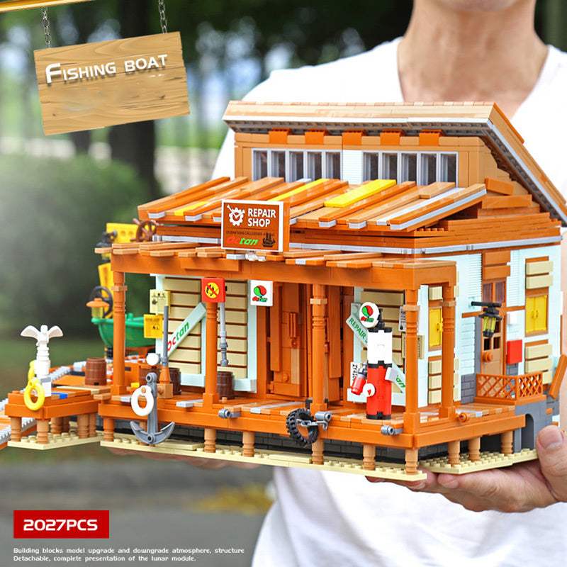Block Building Set | Detailed Fishing Village | Durable ABS Plastic | Ages 6Plus Gift