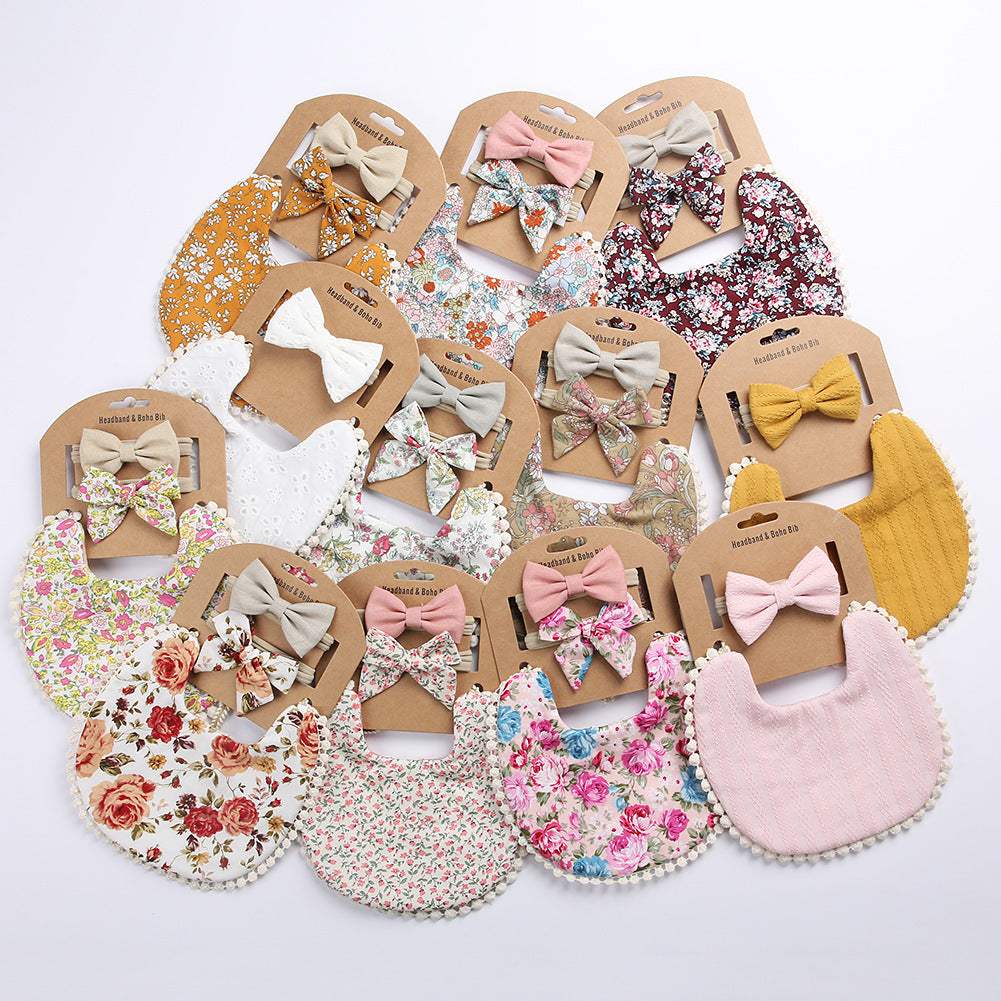 Linen Cotton Double-Sided Baby Bib | Solid And Printed