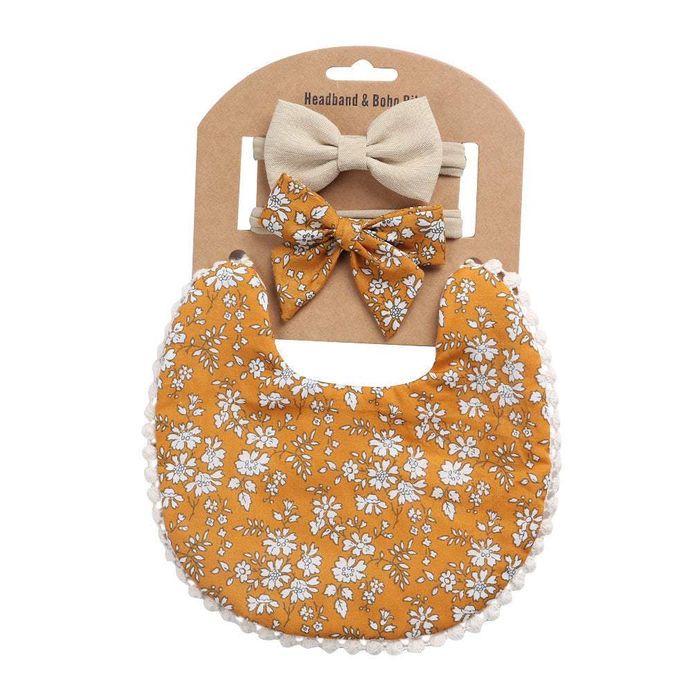 Linen Cotton Double-Sided Baby Bib | Solid And Printed