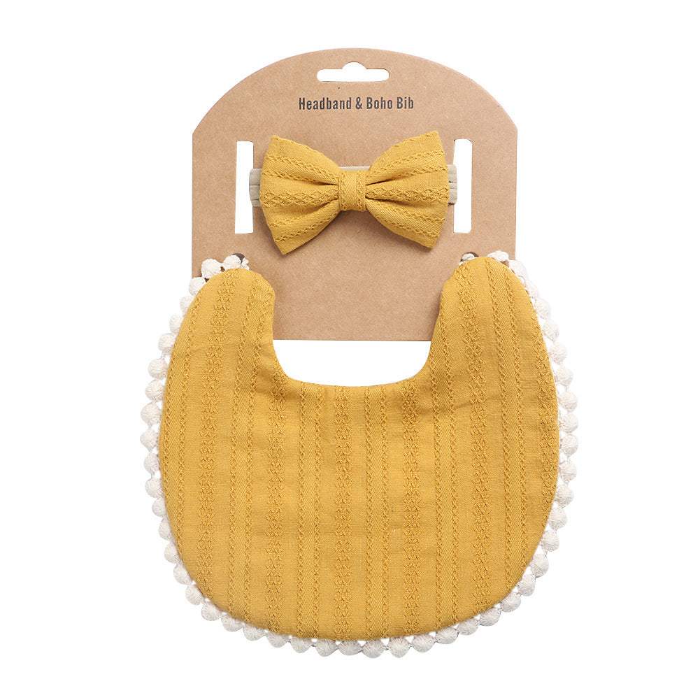 Linen Cotton Double-Sided Baby Bib | Solid And Printed