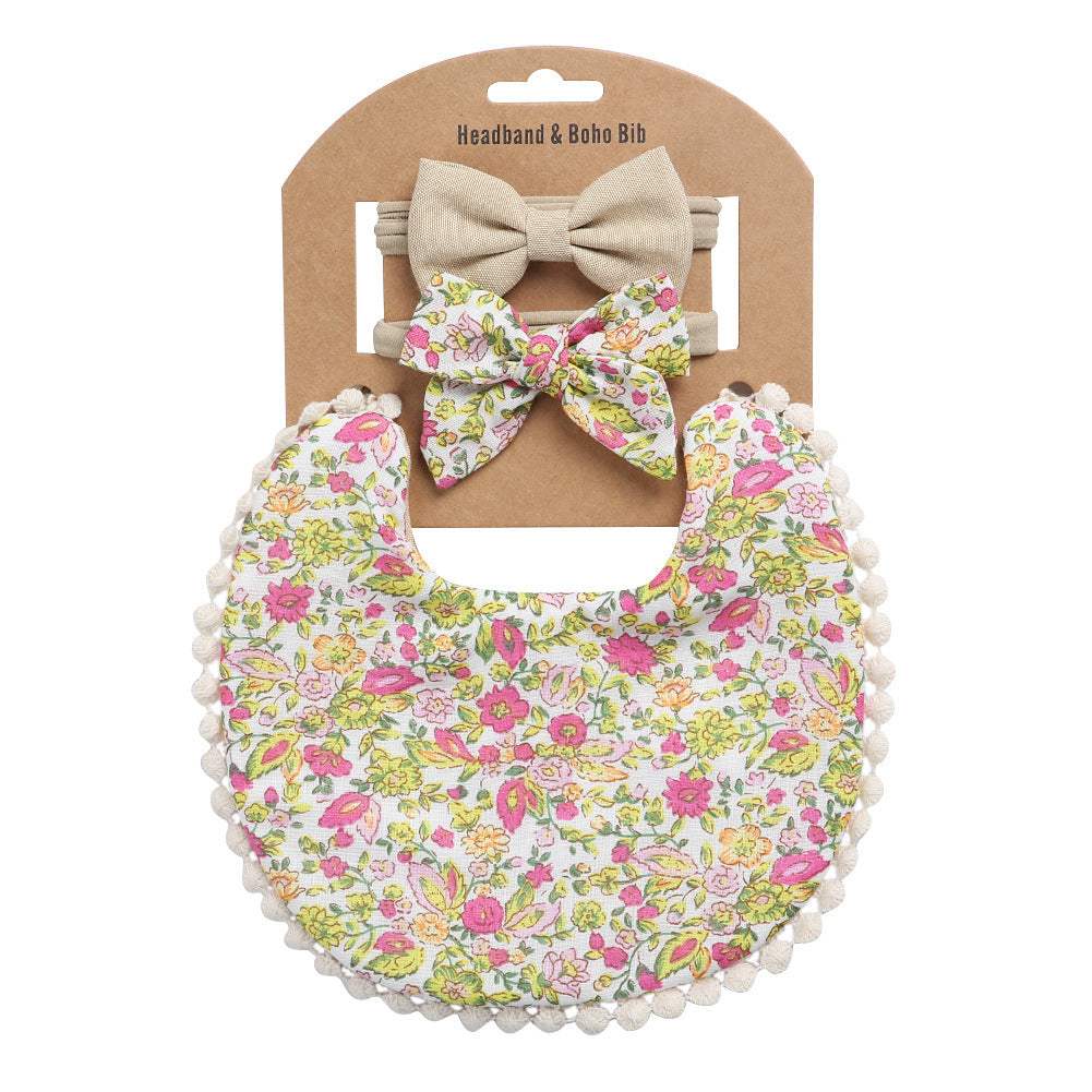 Linen Cotton Double-Sided Baby Bib | Solid And Printed