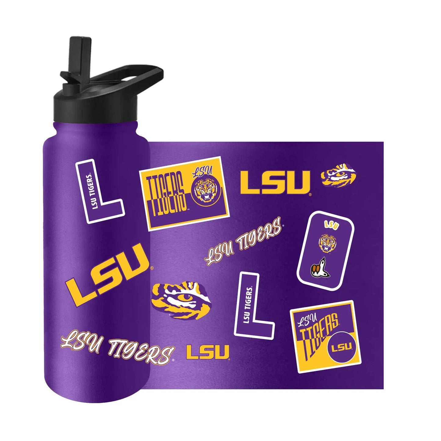LSU Tigers Quencher Bottle 34oz Stainless Steel Dreamweave