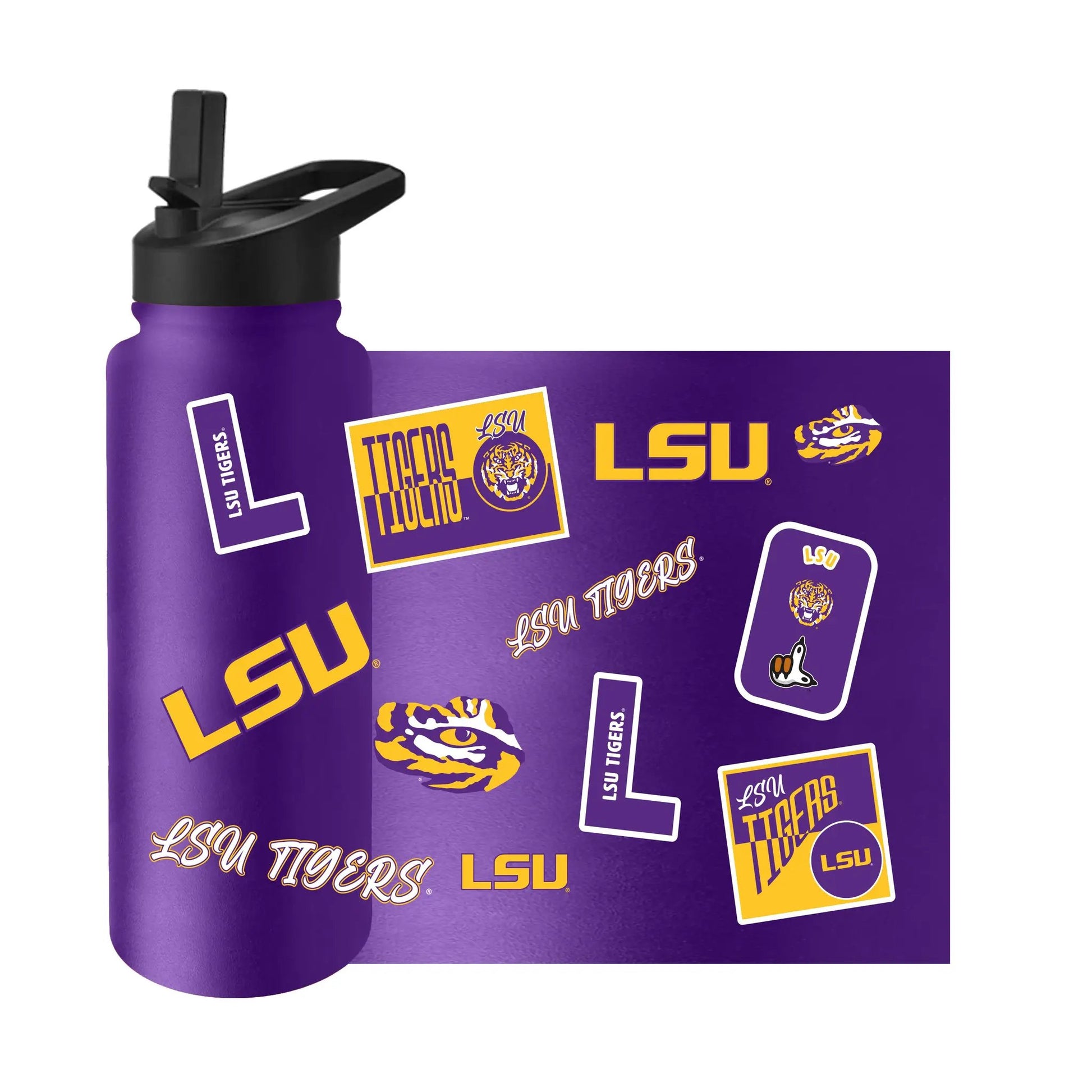 LSU Tigers Quencher Bottle 34oz Stainless Steel Dreamweave
