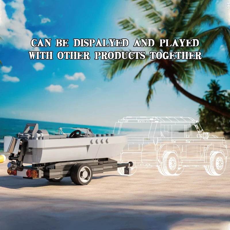 163PCS Tugboat Building Blocks With Sea Speedboat Model - ToylandEU