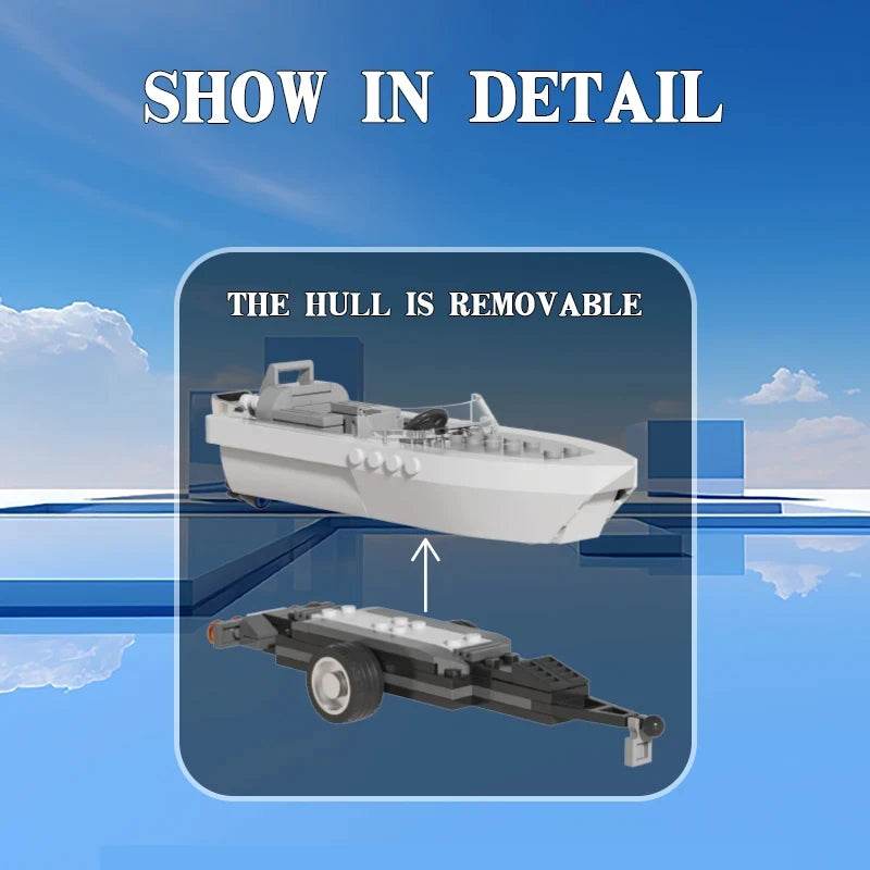 163PCS Tugboat Building Blocks With Sea Speedboat Model - ToylandEU