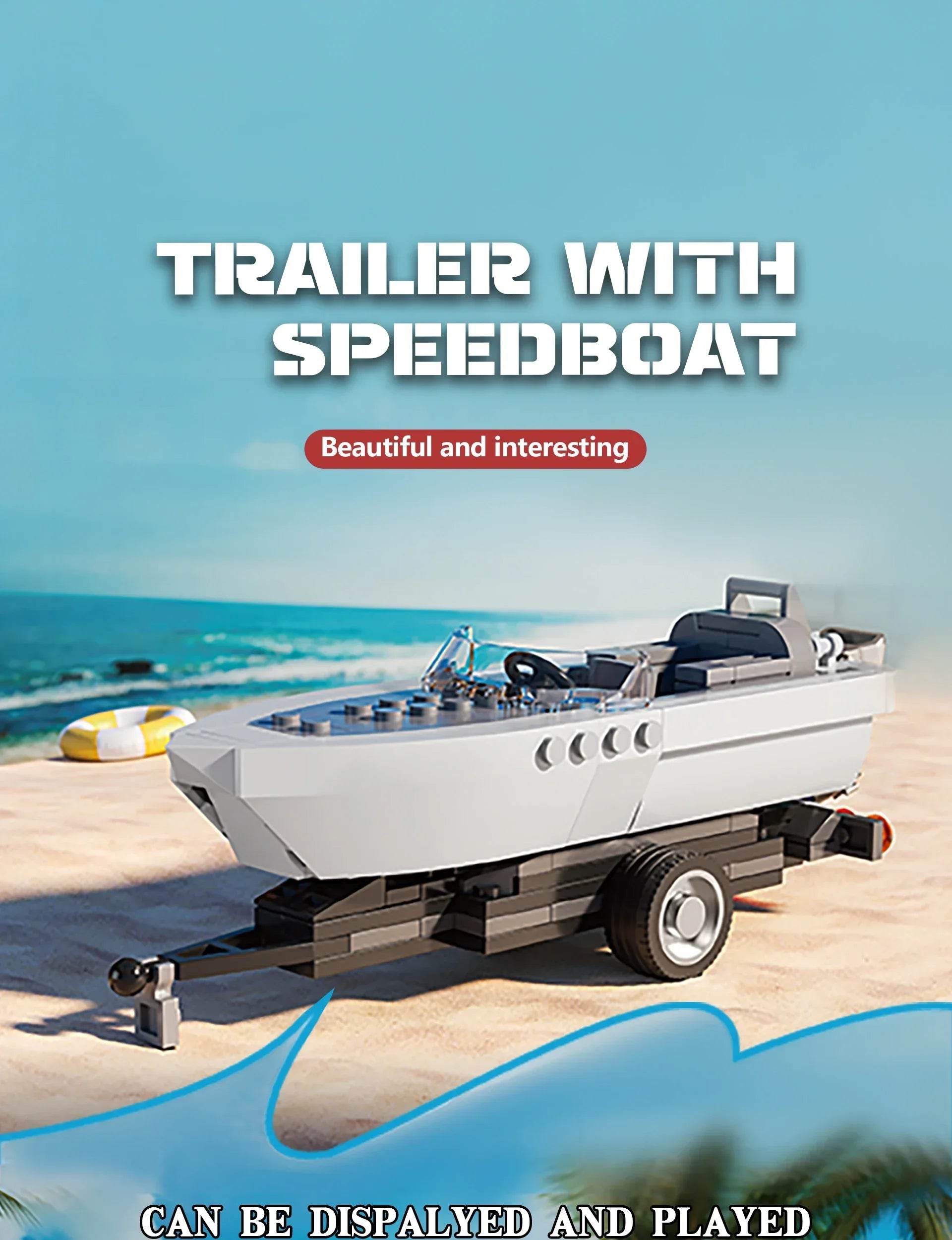 163PCS Tugboat Building Blocks With Sea Speedboat Model - ToylandEU