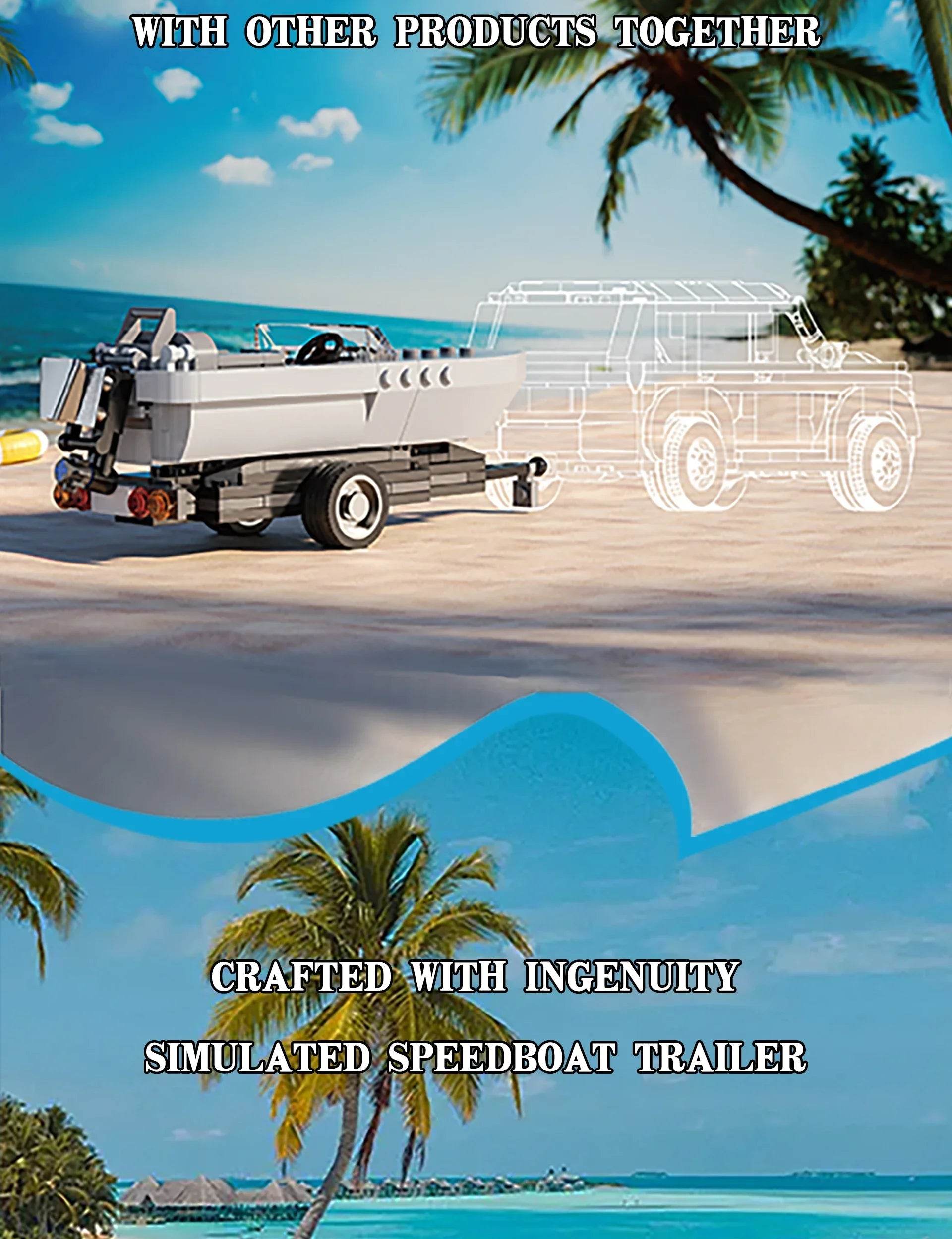 163PCS Tugboat Building Blocks With Sea Speedboat Model - ToylandEU