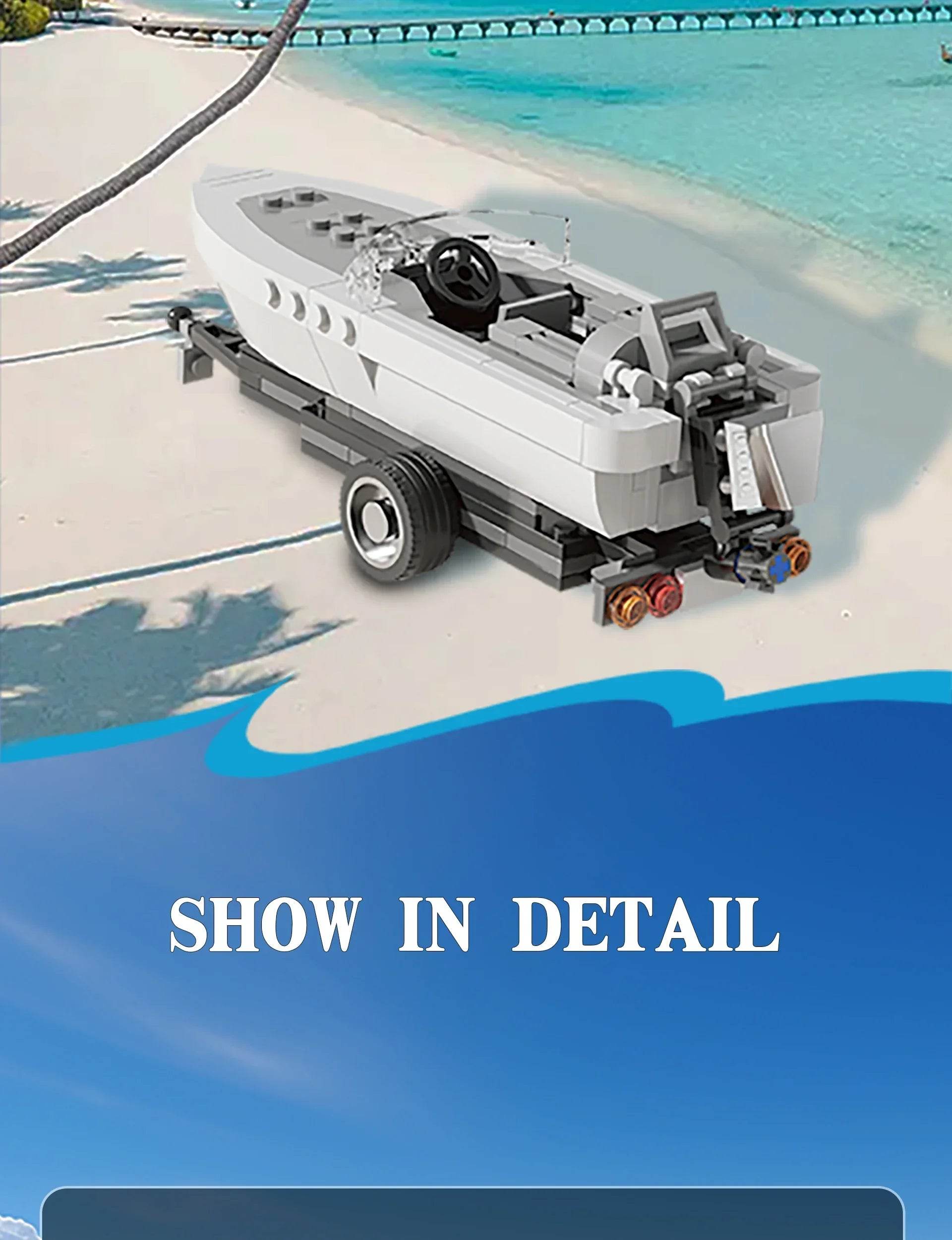 163PCS Tugboat Building Blocks With Sea Speedboat Model - ToylandEU