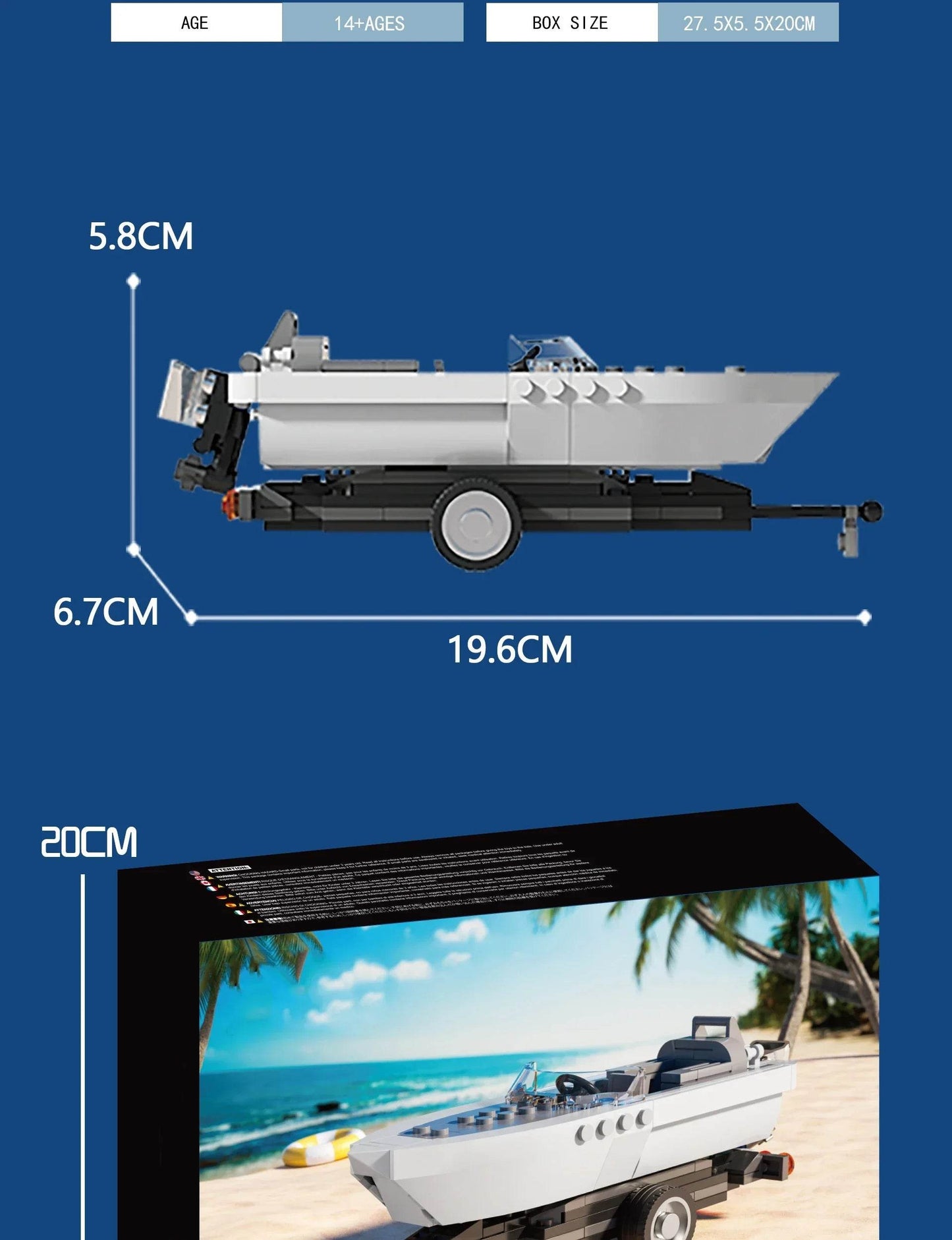 163PCS Tugboat Building Blocks With Sea Speedboat Model - ToylandEU
