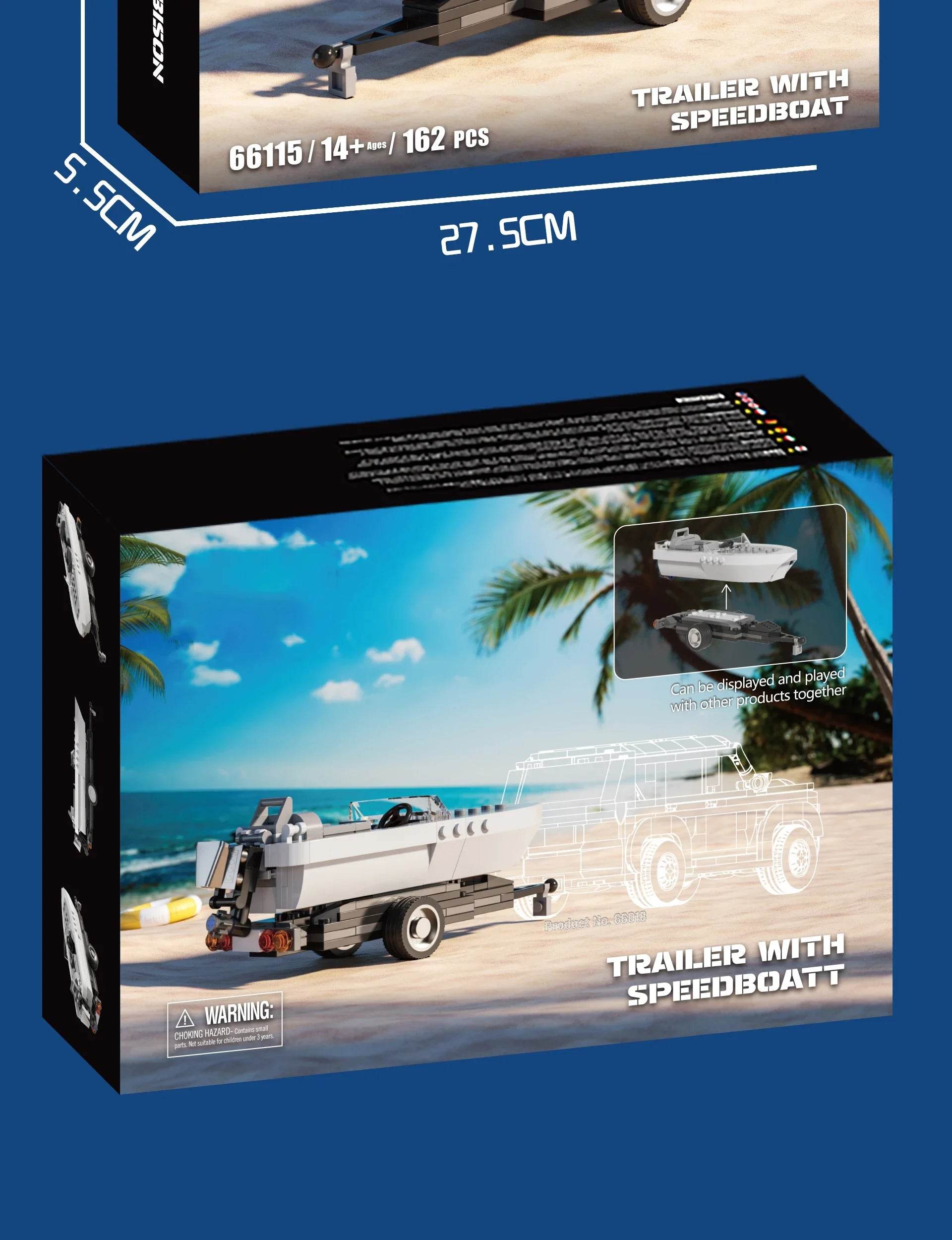 163PCS Tugboat Building Blocks With Sea Speedboat Model - ToylandEU