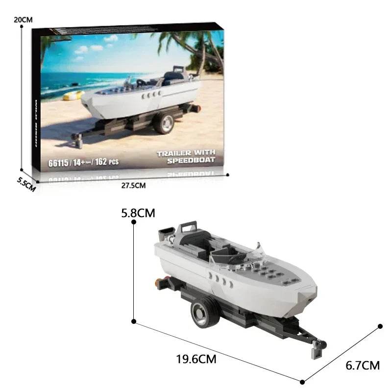 163PCS Tugboat Building Blocks With Sea Speedboat Model - ToylandEU