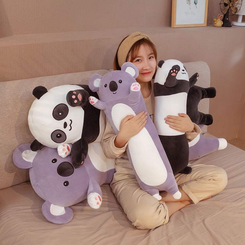 Plush Long Pillow | Down Cotton Fill | Four Size Options | Panda And Koala