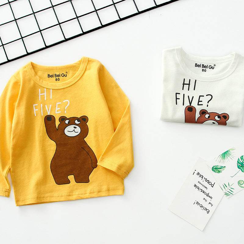 Kids' Korean-Style Cartoon Long-Sleeve Bottoming T-Shirt | Korean Style | Baby & Children's Tops