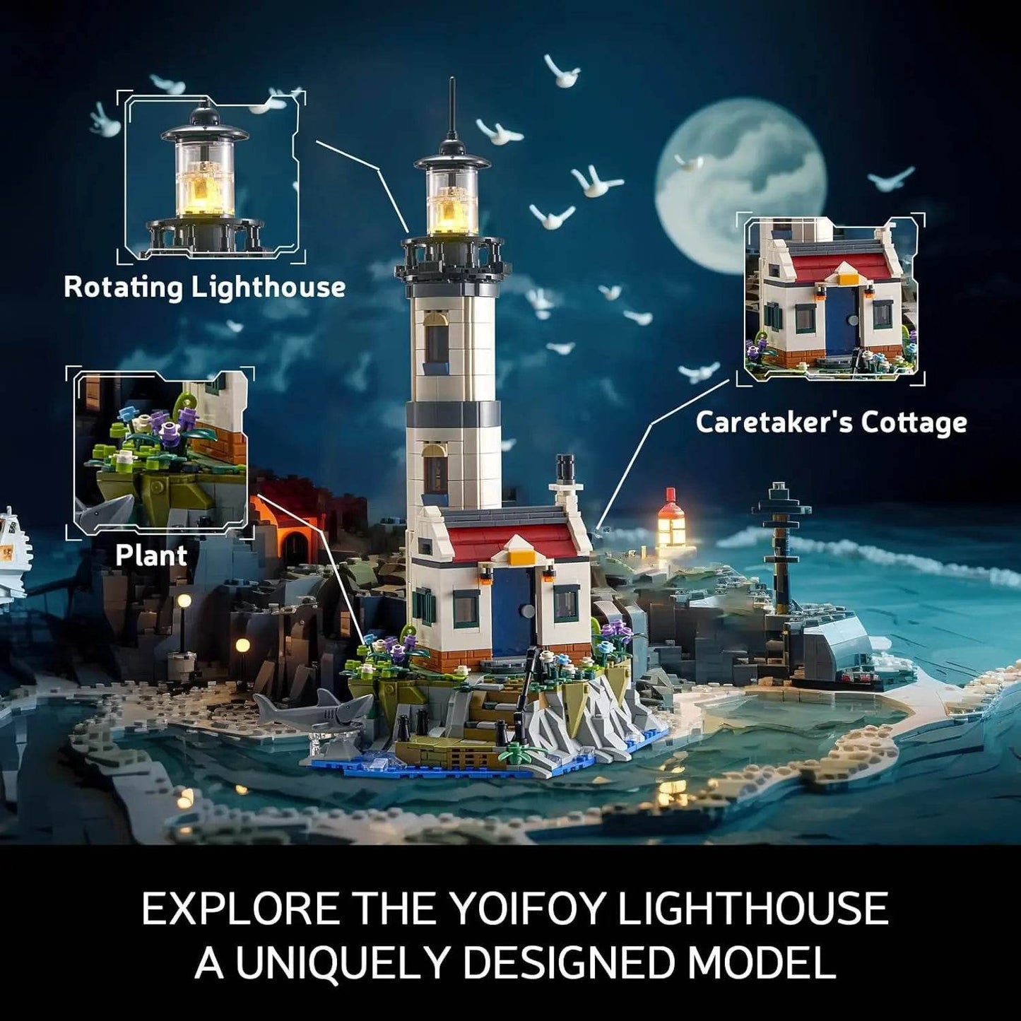 1677PCS Electric Lighthouse Building Blocks Kids Toys Christmas Gifts - ToylandEU