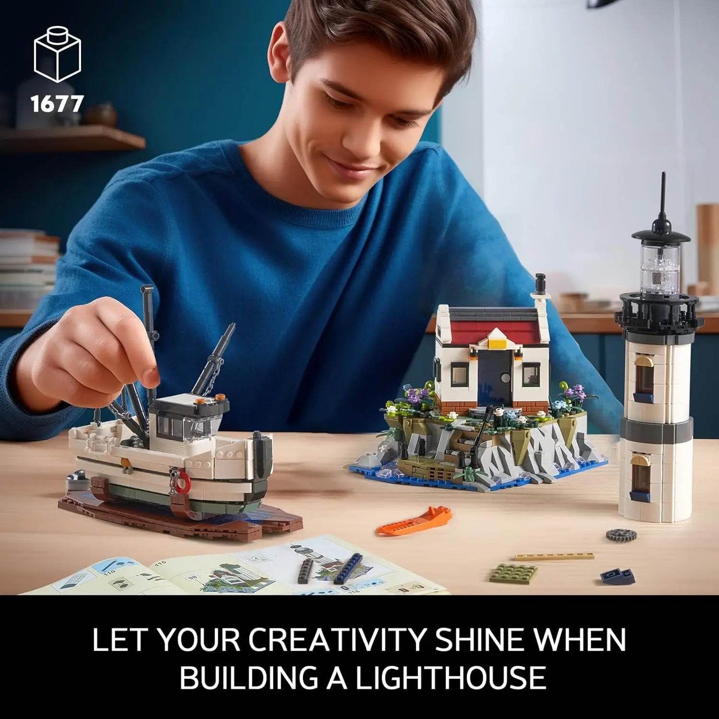 1677PCS Electric Lighthouse Building Blocks Kids Toys Christmas Gifts - ToylandEU