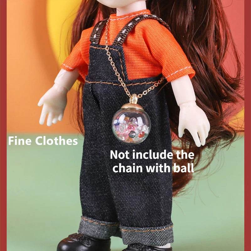 16cm Bjd Dolls for Girls 1/8 Bjd Doll DIY Toy with Clothes - ToylandEU