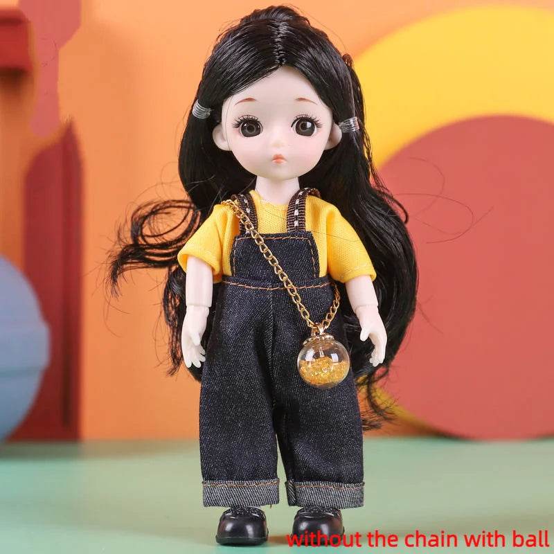16cm Bjd Dolls for Girls 1/8 Bjd Doll DIY Toy with Clothes - ToylandEU