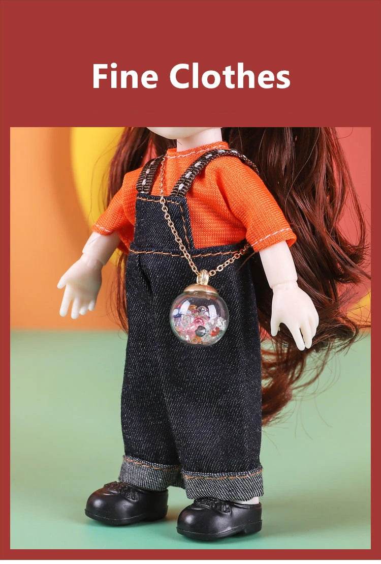 16cm Bjd Dolls for Girls 1/8 Bjd Doll DIY Toy with Clothes - ToylandEU