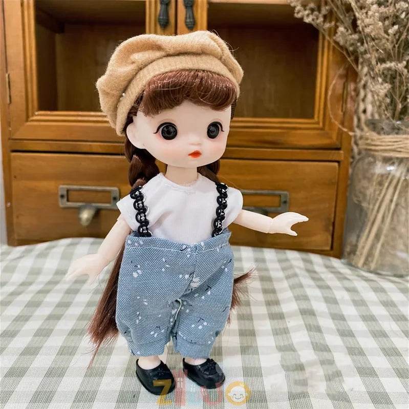 16cm Bjd Dolls for Girls 1/8 Bjd Doll DIY Toy with Clothes - ToylandEU