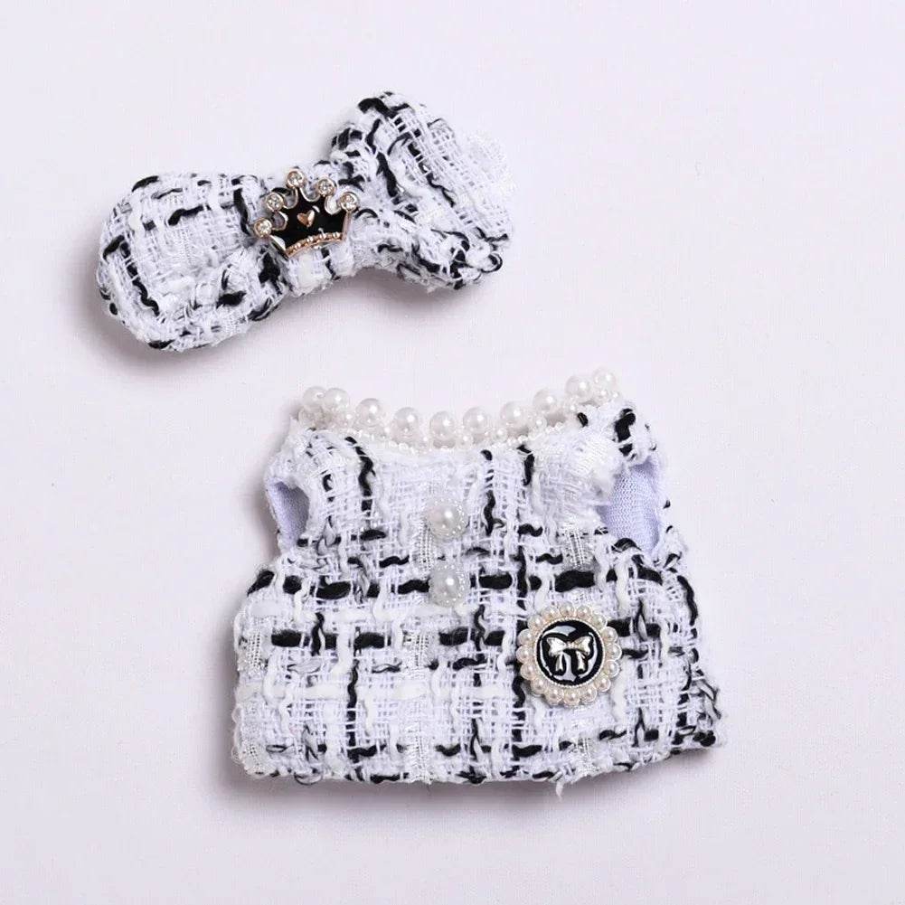 17 Cm Labubu Doll Clothes Sitting Party Outfit Black Edge Rabbit Ear Strap Skirt Dolls Accessories Cute Decoration Little Clothes - ToylandEU