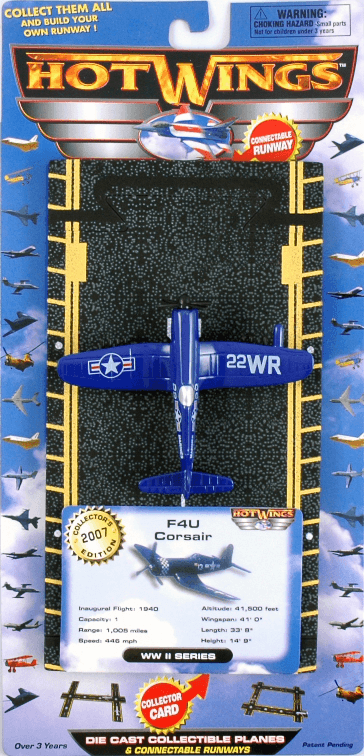 Hot Wings F4U Corsair | Marines | Connectable Runway | Collector Card