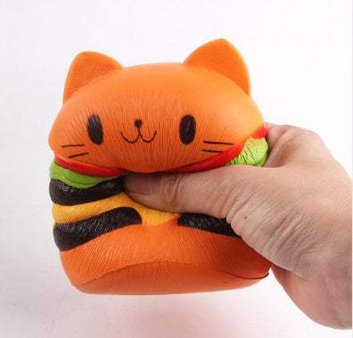 Slow Rise PU Squishy Burger Cat Toy | Ages 15-35 | Sensory Toys