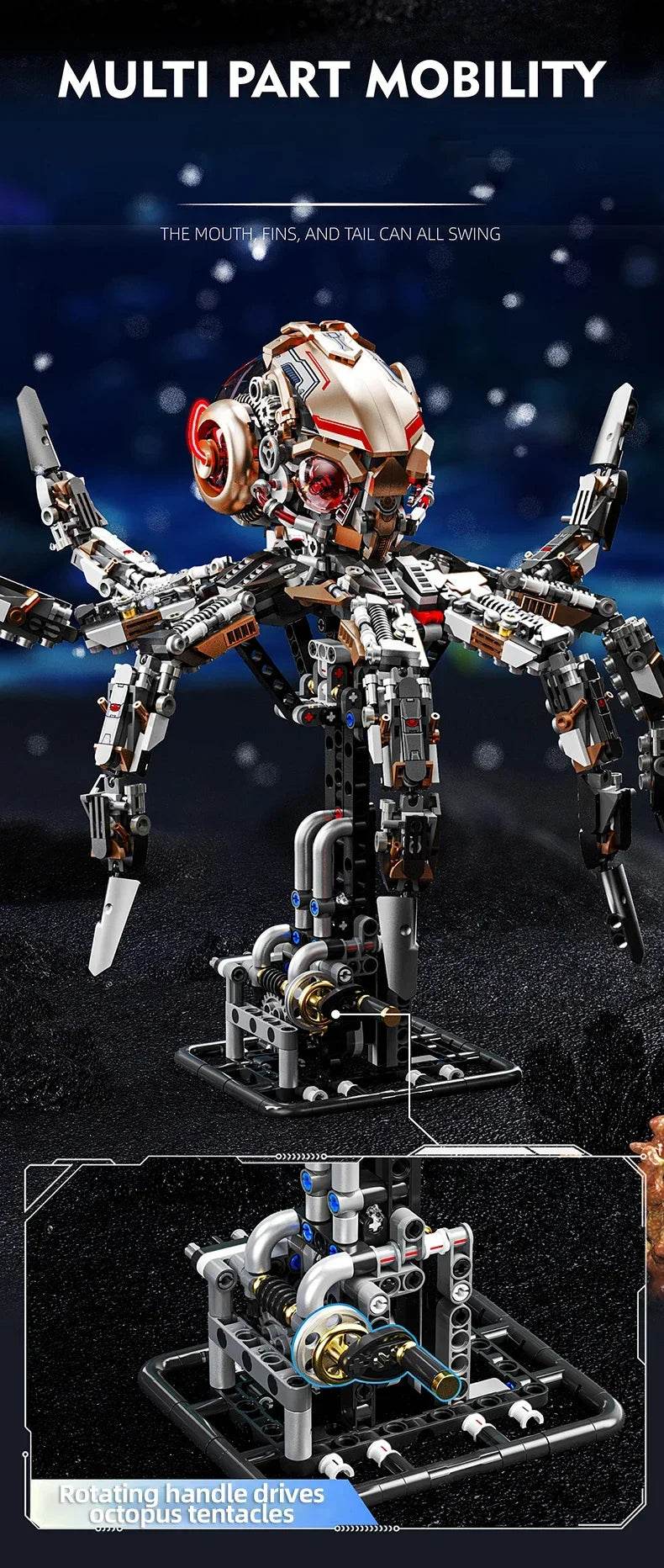 1768PCS Mechanical Octopus Building Blocks Model DIY Toys - ToylandEU