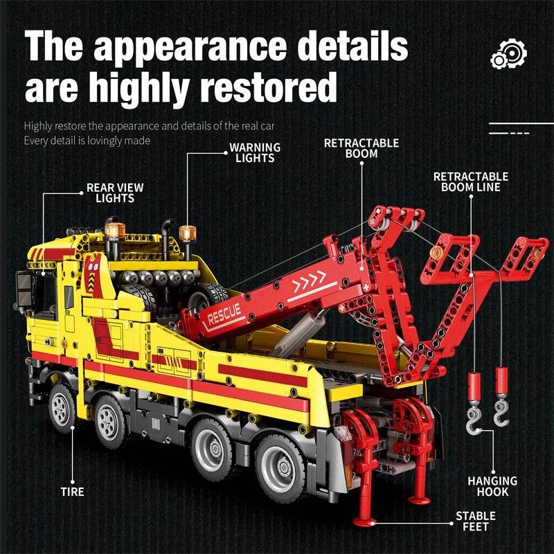 1794PCS Wrecker TECHNICAL RC Car Building Blocks Rescue Truck - ToylandEU
