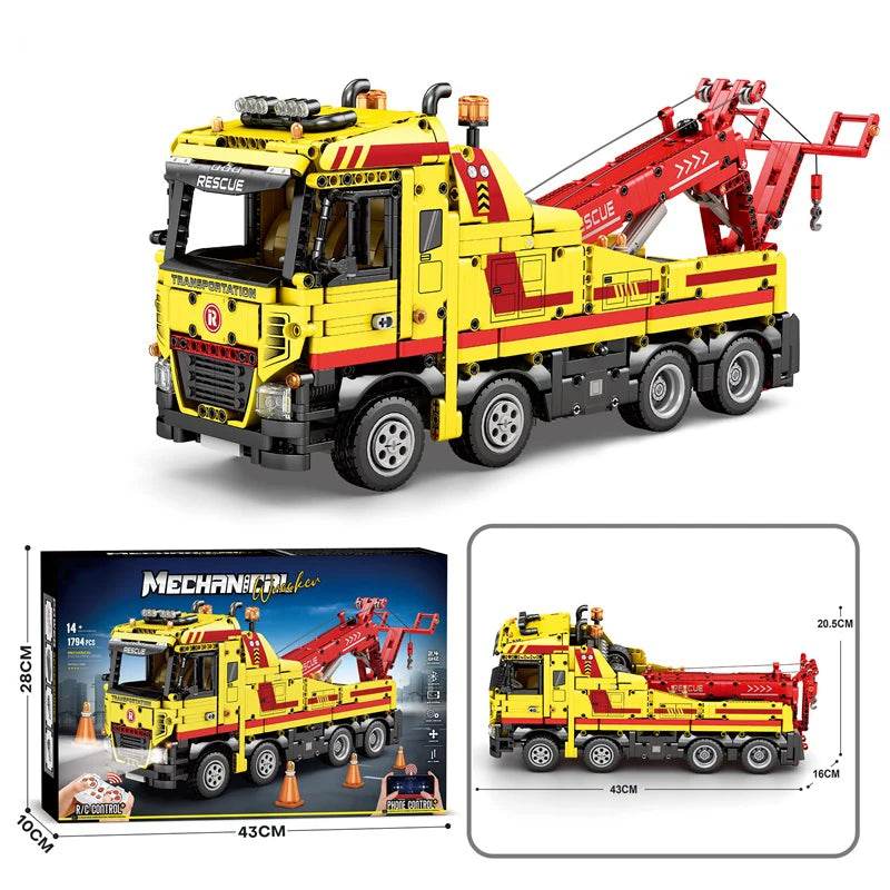 1794PCS Wrecker TECHNICAL RC Car Building Blocks Rescue Truck - ToylandEU