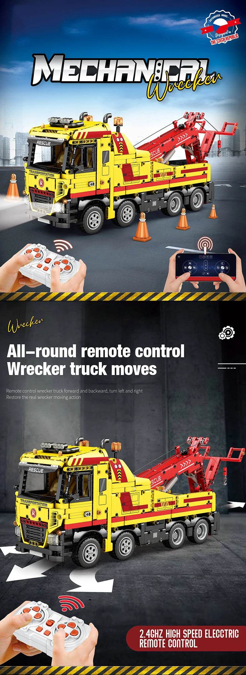 1794PCS Wrecker TECHNICAL RC Car Building Blocks Rescue Truck - ToylandEU