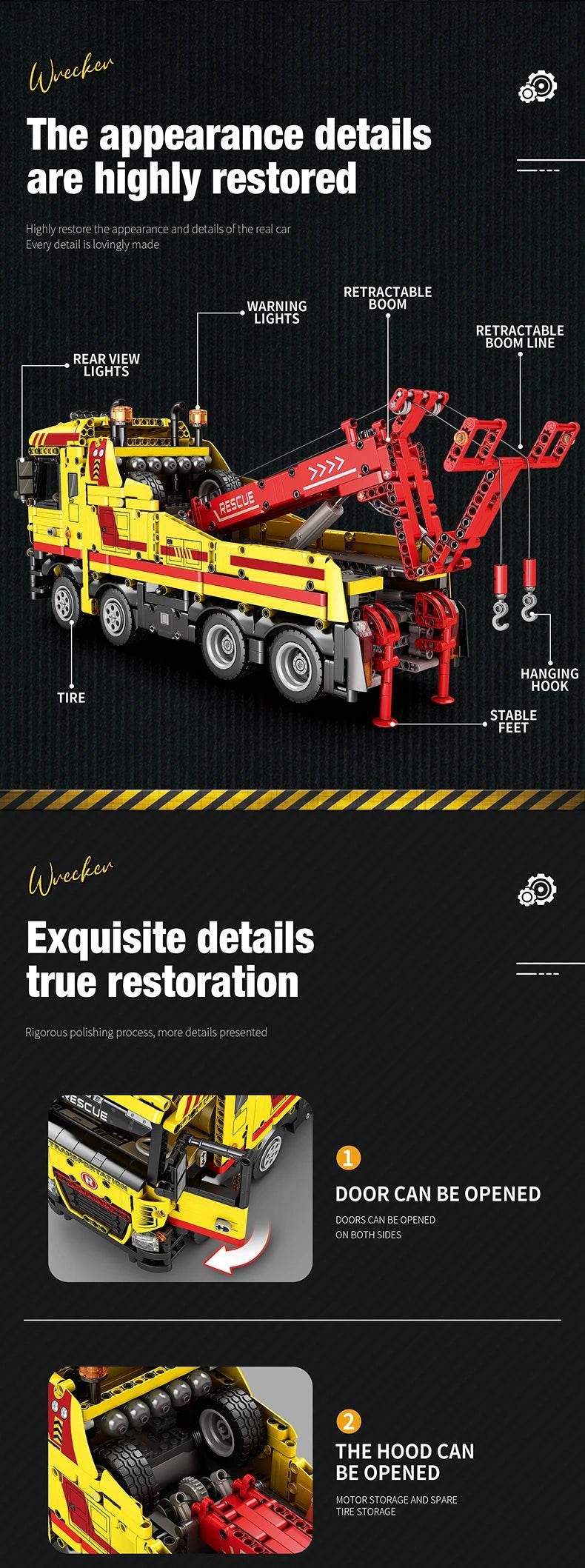 1794PCS Wrecker TECHNICAL RC Car Building Blocks Rescue Truck - ToylandEU