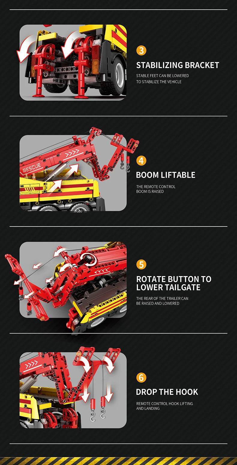 1794PCS Wrecker TECHNICAL RC Car Building Blocks Rescue Truck - ToylandEU