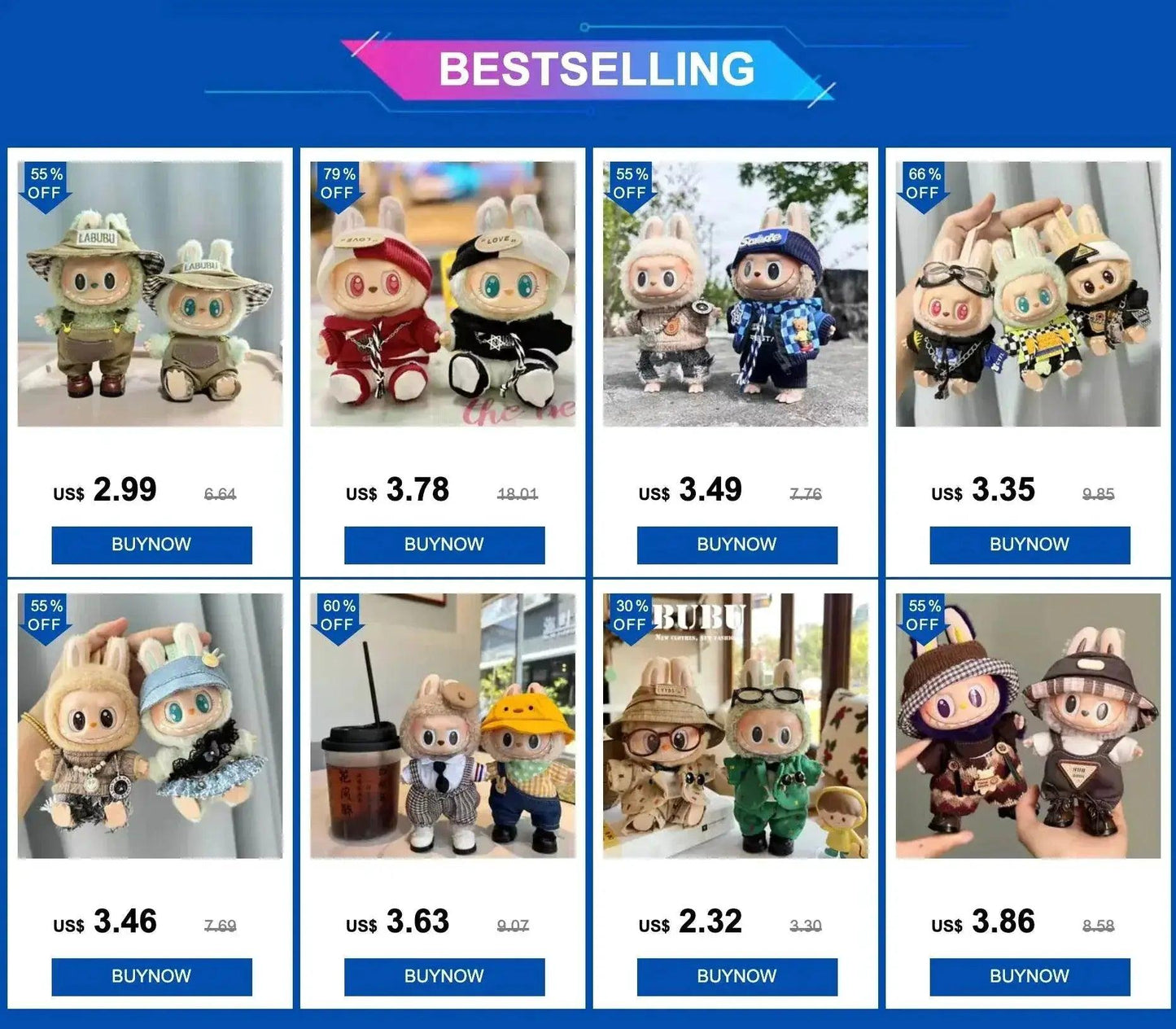  17cm Labubu Clothes Sporty Outfit for Dolls Cute Hoodie -  ToylandEU™