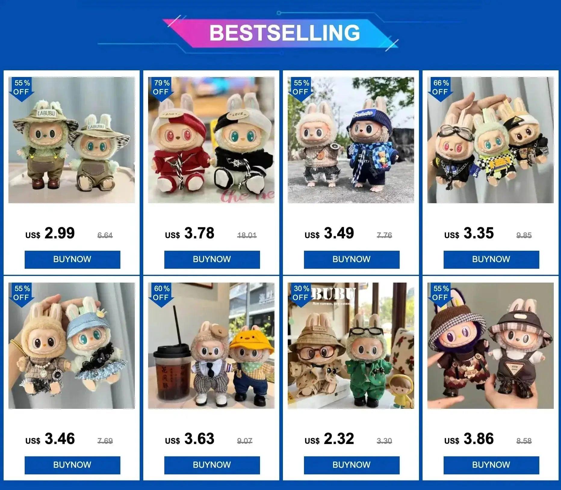  17cm Labubu Clothes Sporty Outfit for Dolls Cute Hoodie -  ToylandEU™