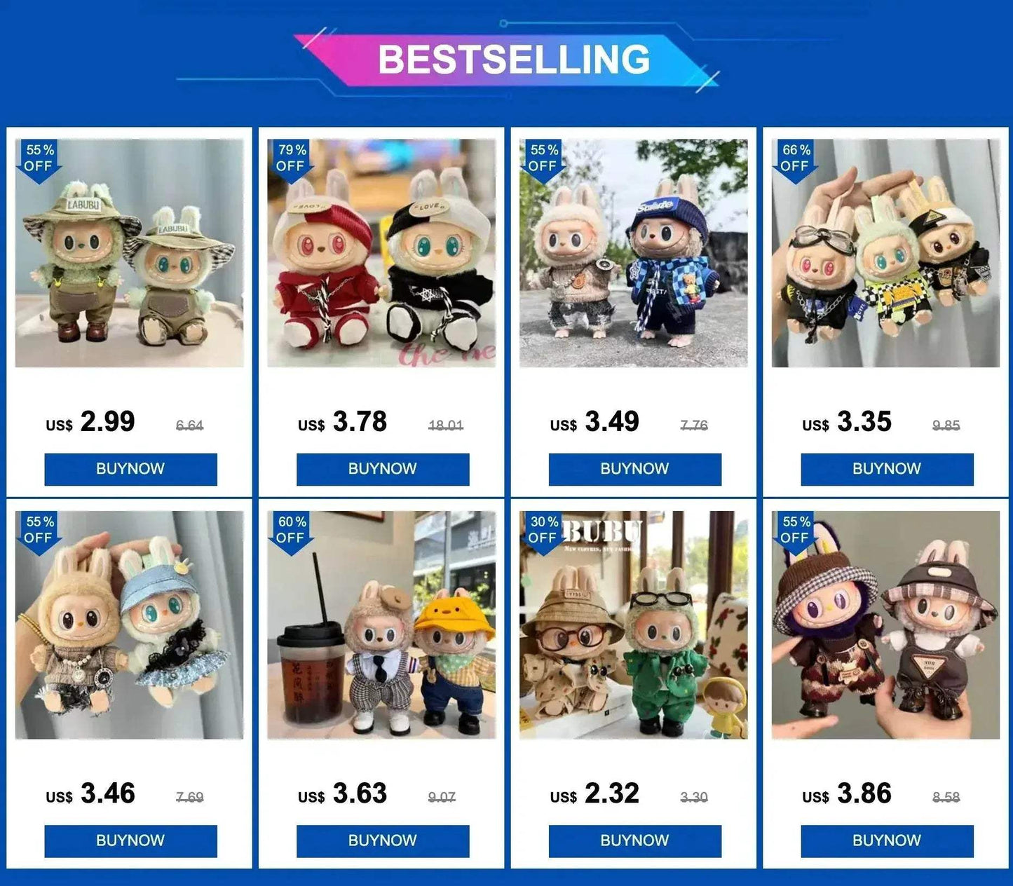  17cm Labubu Clothes Sporty Outfit for Dolls Cute Hoodie -  ToylandEU™