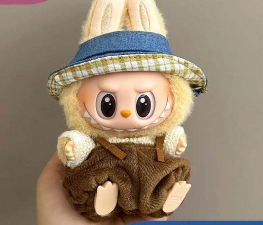 17cm Labubu Doll Clothes Cute Dress Up Toy Mini Plush Accessories British Style Skirt Set Strap Pants Style Kid Gifts - ToylandEU